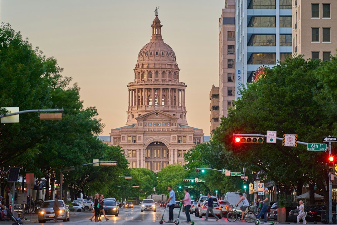 Texas State Capitol viewed from Congress Avenue in Austin