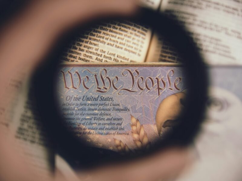 The opening words "We the People" on the U.S. Constitution